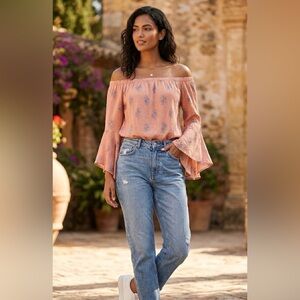 My Story Blush Off-Shoulder Blouse